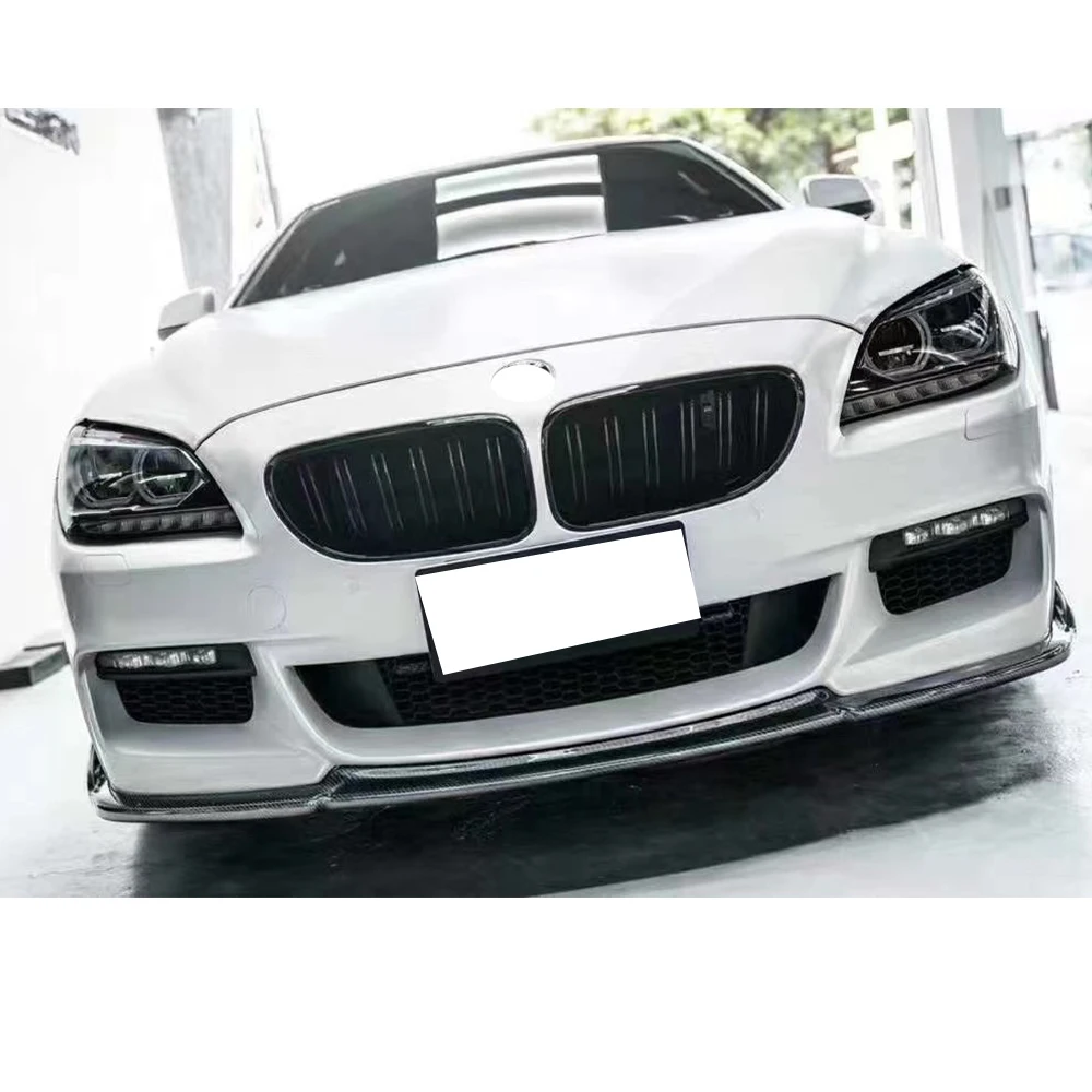 HM Style Carbon Fiber Front Bumper Chin Lip for BMW F06 F12 F13 630 640 650 With M Package 12 - 16