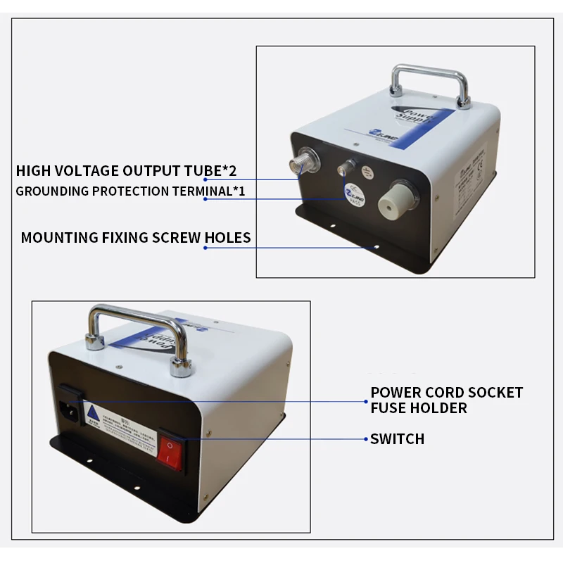 Pistola de aire ionizada ZJ-302D, además de eliminación de polvo estática, pistola de aire de doble aguja, pistola electrostática de ajuste de gas de cabeza grande, iones de 10KV