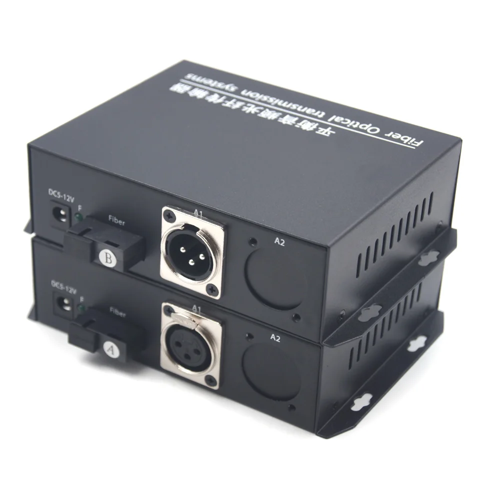 1 Channel Balanced Audio to Fiber optic Extender Media Converter, XLR balanced Audio over Optical Fiber Transmitter and Receiver