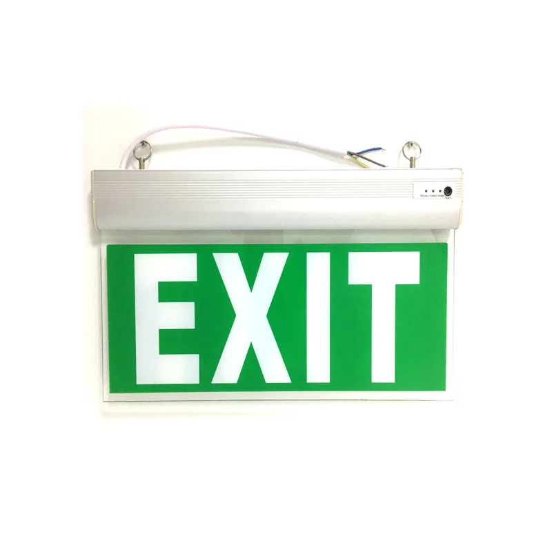 Ac220v White Led Emergency Light Exit Sign Indicator Safety Fire Stairs Alarm Hanging Public Hotel Shopping Mall Warning Lamp