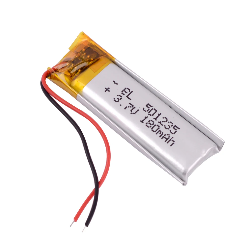 501235   3,7 В 180 мАч литий-ионный литий-полимерный аккумулятор для Bluetooth-гарнитуры, мыши, браслета, наручных умных часов