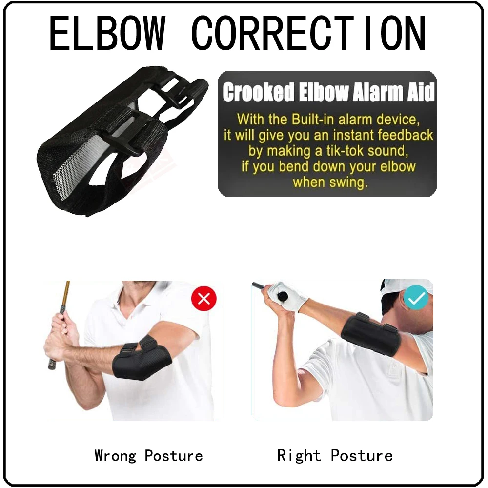 Golf Swing Training Aids Arm Band, Elbow Correction, Wrist Hinge Trainer, Wrist Brace Band, Leg Rod Corrector,Swing Trainer Band