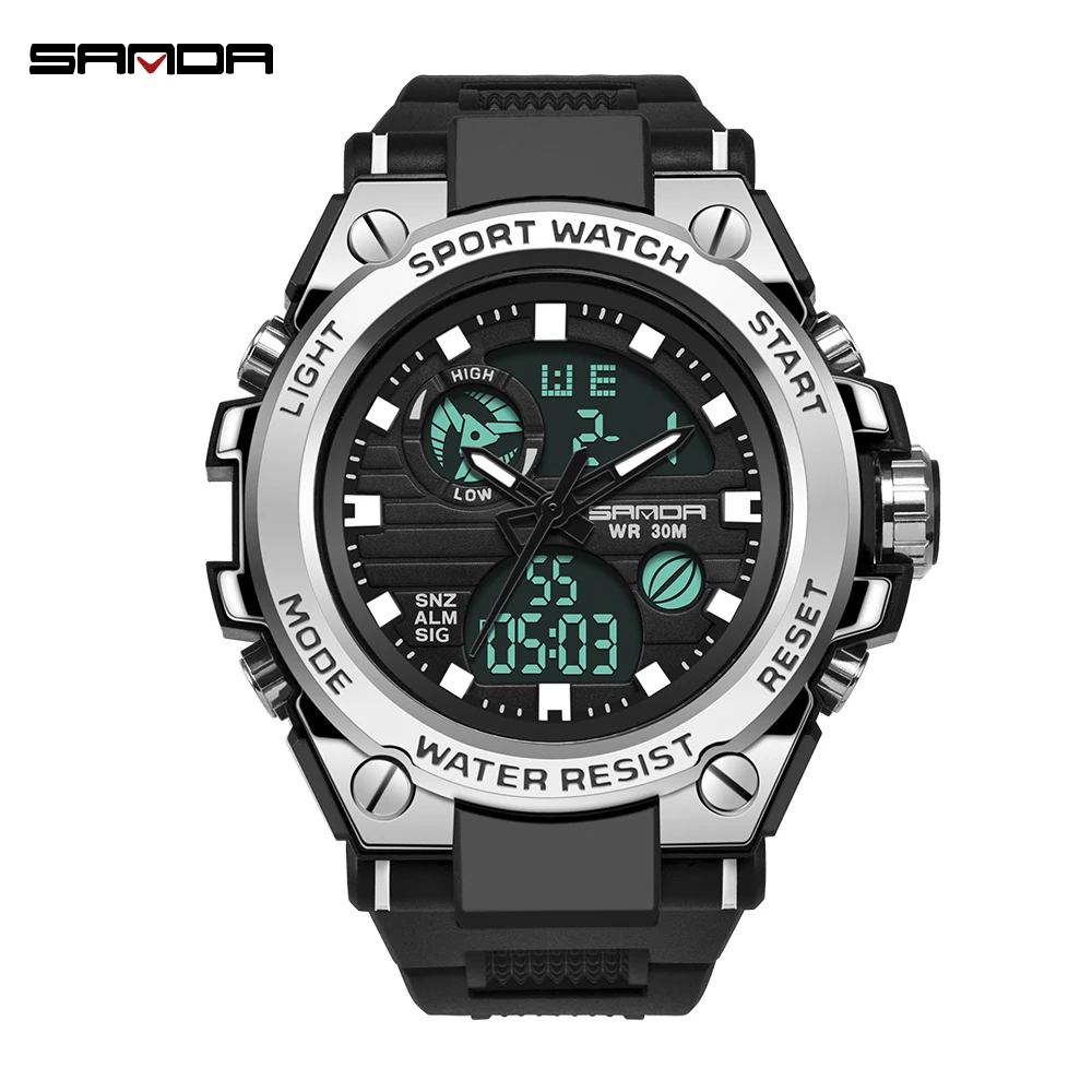 SANDA G Style Men Digital Watch Date Military Sports Watches Waterproof Electronic Wristwatch Mens Clock Orologio Da Uomo 739