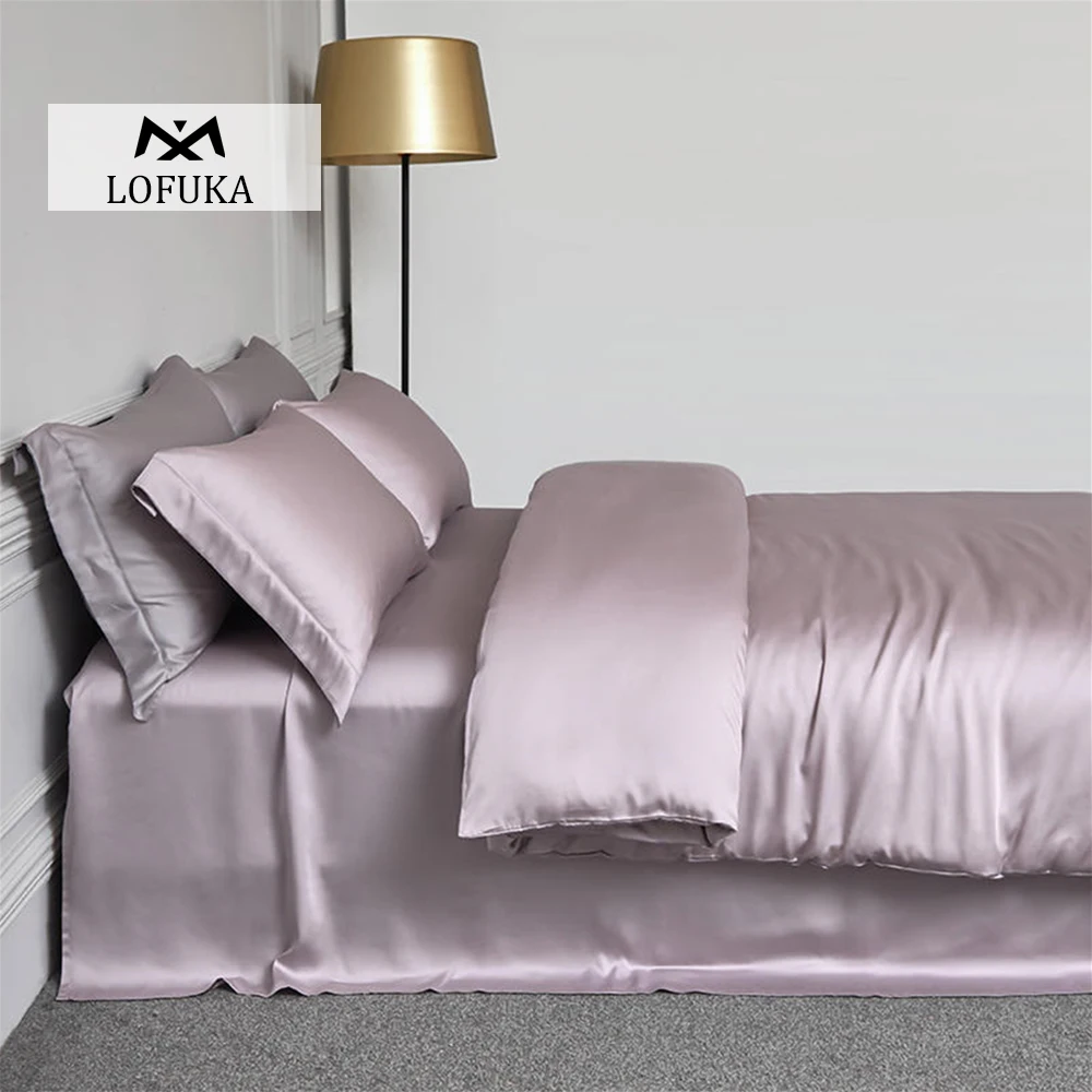 

Lofuka Luxury Beauty 100% Silk Bedding Set Pure Silk Women Quilt Cover Double Flat Sheet Fitted Sheet Pillowcase For Deep Sleep