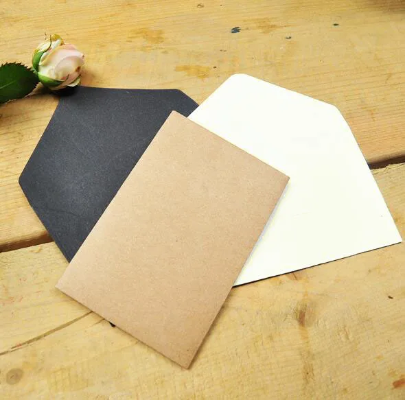 Mini Black Craft Paper Envelopes Vintage European Style Envelope For Card Scrapbooking Gift Packing 105mmX67mm 50pcs/lot