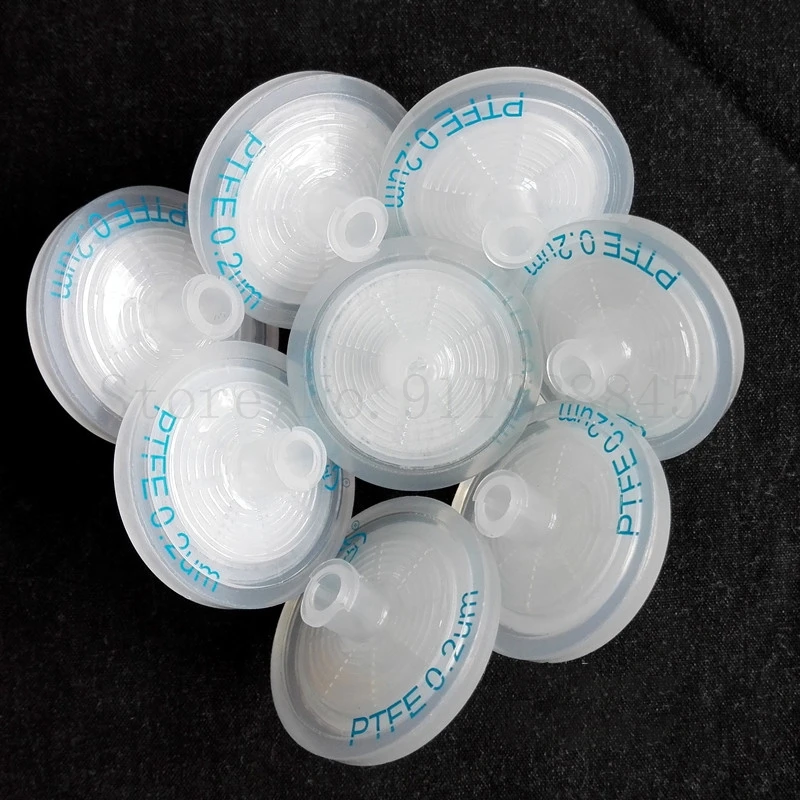 10 개/몫 30mm 0.2/0.45um 일회용 공기 필터 소수성 PTFE 멤브레인 증기 분리 필터 물 차단 필터