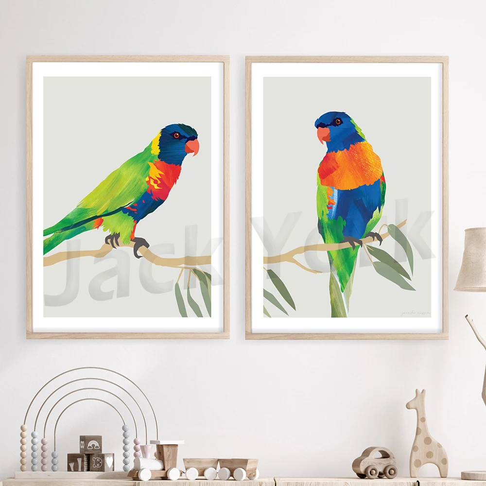 

Rainbow Lorikeets , Parrots Print Set Download, Colourful Birds Printable, Australian Native Birds Wall Art, Lorikeets