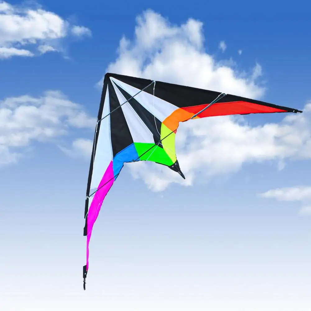 Kite Colorful Large Sound 1.2M Triangle Stunt Kite Triangle Dual Line Flying Kite Triangle Kites Flying Toy for Entertainment