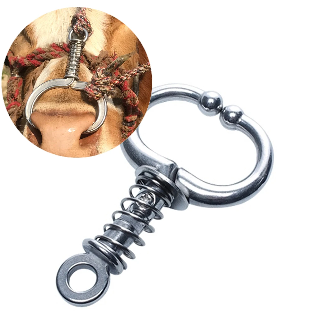 Cow Stainless Steel Ox Nose Ring Captive Cattle Equipment Pliers Clip Traction Free Punching Pasture Veterinary Farming Tools image 6