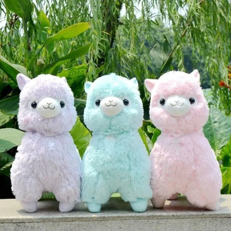 

[Funny] 45cm 5 Colors Japanese Alpaca Soft Plush Toys Doll Giant Stuffed Animals Toy Kawaii Alpaca sheep model kids girl gift