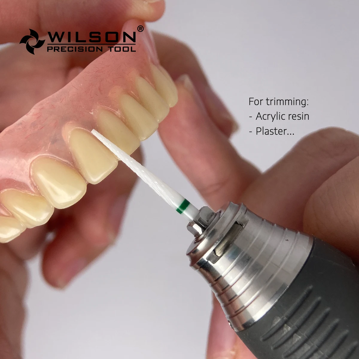 WilsonDental Burs Silm Cone - 2.3mm - Cross Cut - White Solid Zirconia Ceramic Dental Lab Burs