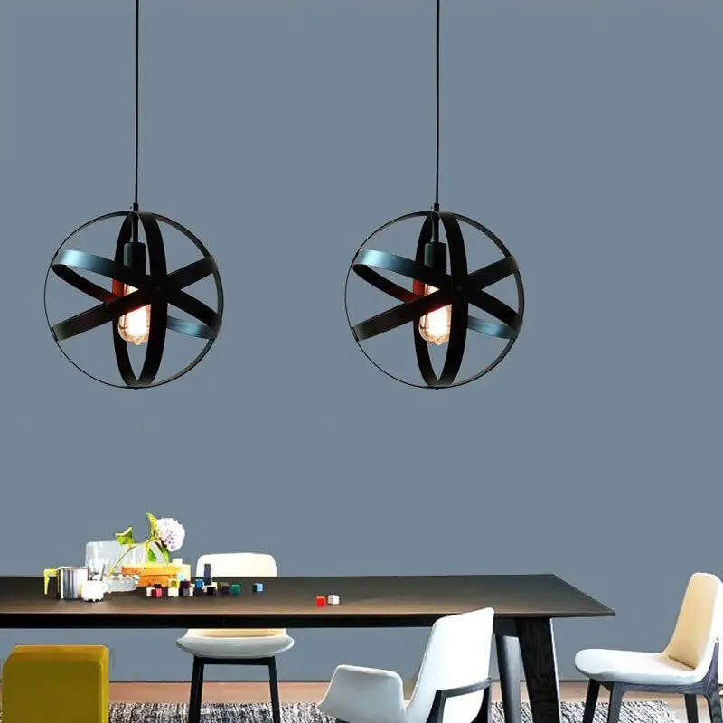 

Nordic Metal Round Earth Pendant Lights For Living Room Decor Retro American Industrial Bar Chandeliers Home Decor Hanging Light