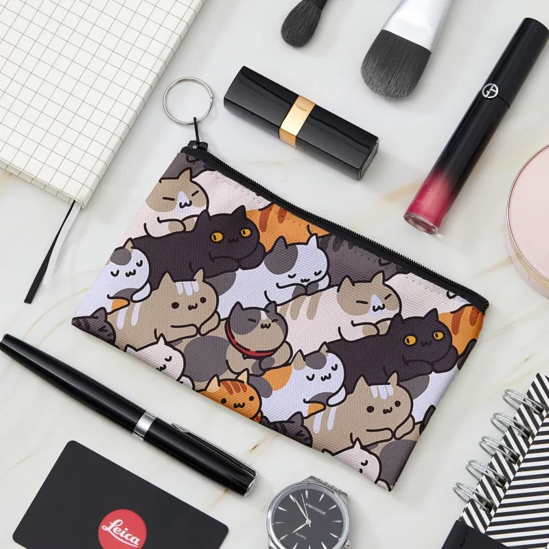 New Fashion Women and Men Funny Cute Cat And Dog Cartoon Picture Coin Purse Girls Wallet Pouch  With A Zipper Small Canvas Bag