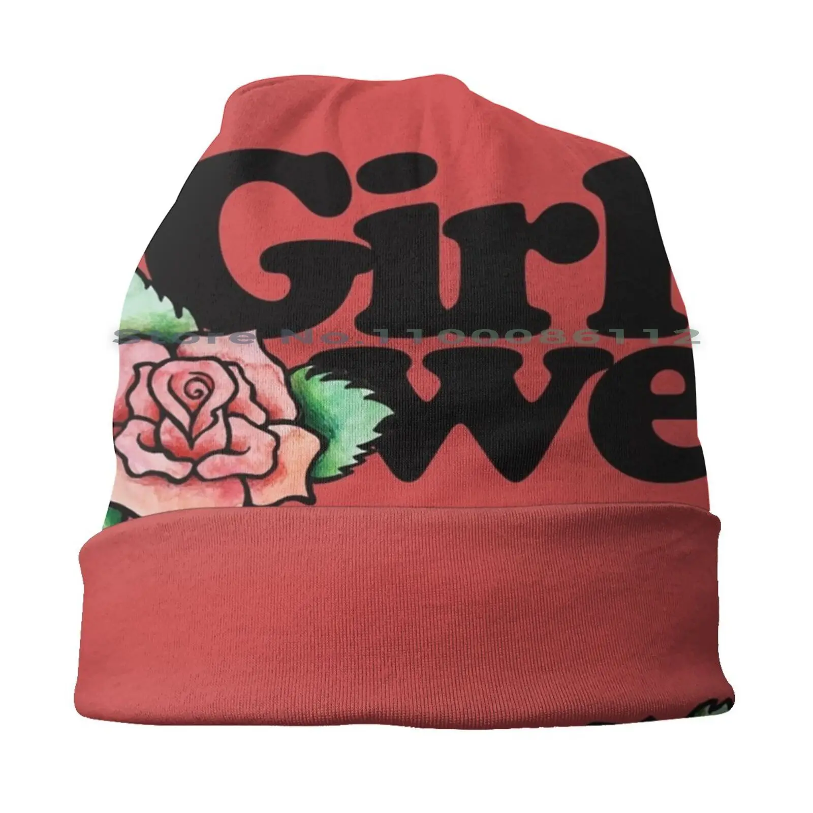 Girl Power Bucket Hat Sun Cap Girl Power Girls Red Roses Feminist Feminism Foldable Outdoor Fisherman Hat