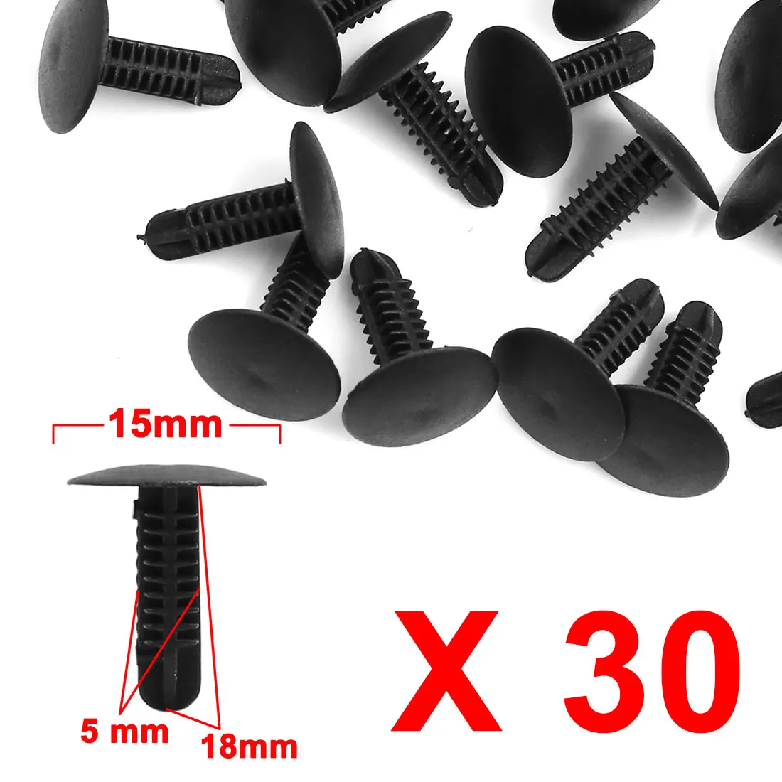 X Autohaux 15/20/30/40/50/100 Pcs 5Mm X 15Mm X 17/18Mm Gat Auto Fender Bumper Plastic Klinknagels Fastener Clips Vasthouders