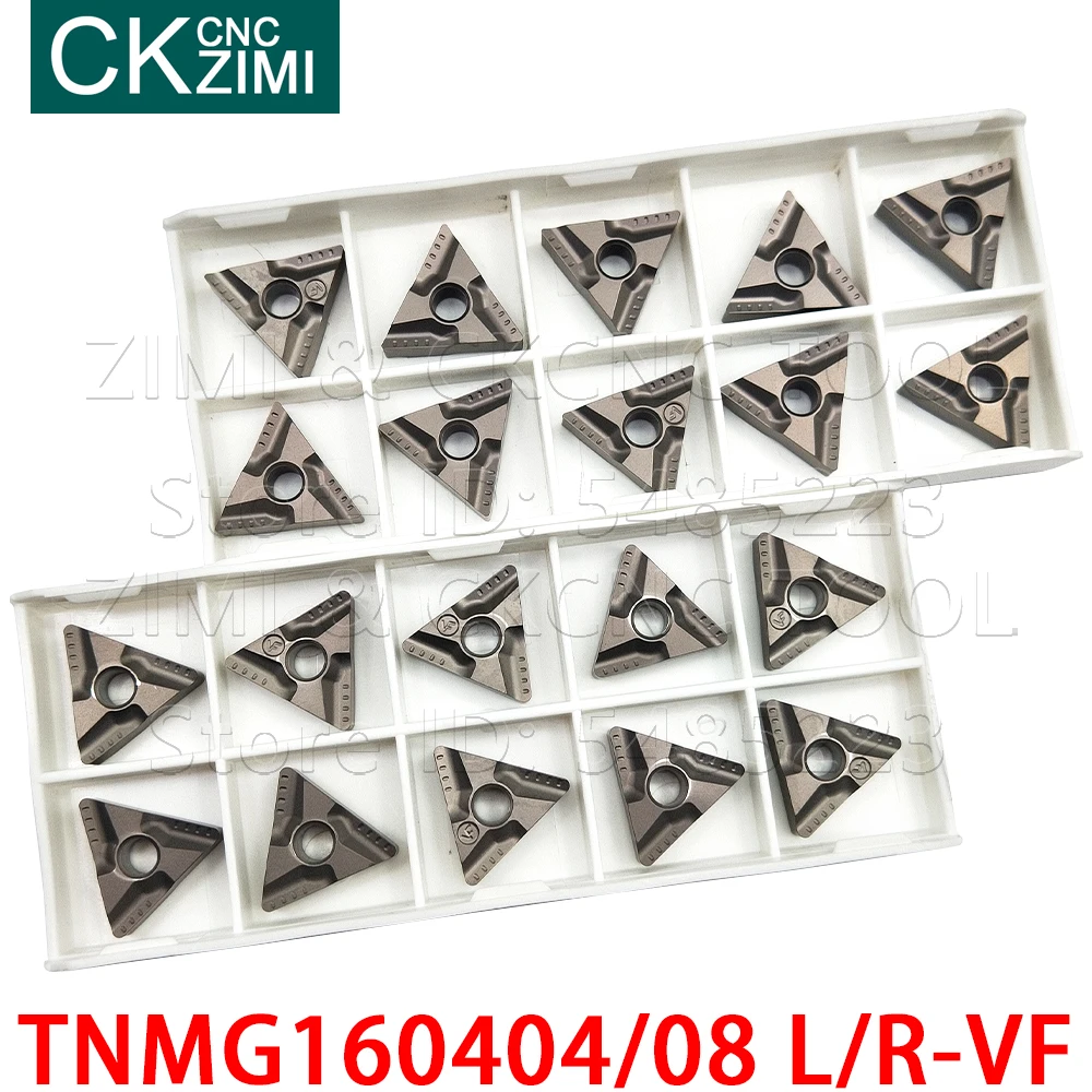 TNMG-insertos de Cermet de carburo de TNMG160404R-VF, 1604 TNMG160404L-VF, herramientas de ranurado Triangular, herramientas de torno de Metal CNC