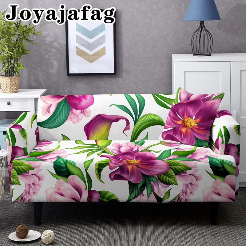 

Unique Flowers Stretch Sofa Cover For Living Room 1/2/3/4 Seater Elastic Washable Slipcover Dust-proof All-cover Couch Covers