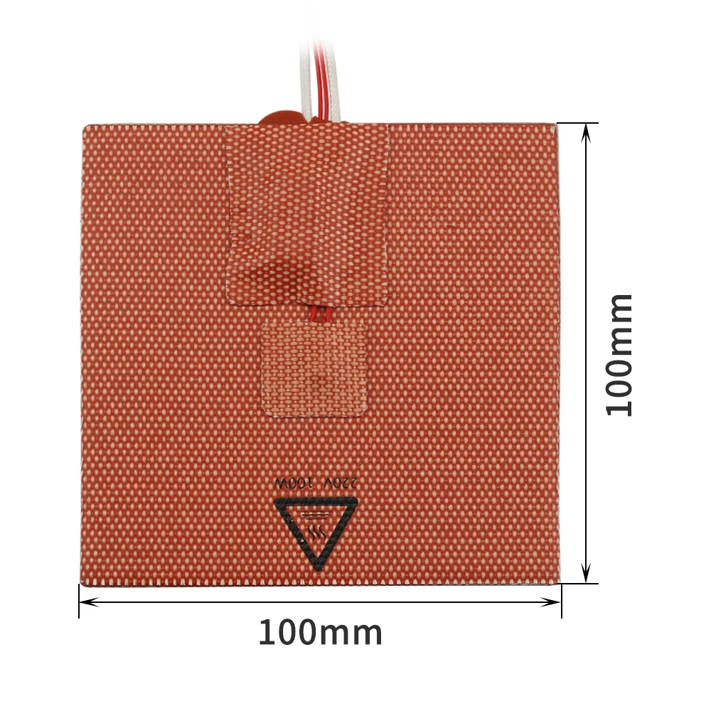 1 шт., силиконовая нагревательная Подушка FYSETC 100x100 мм, 220 В, 100 Вт для платформы 3D-принтера Voron V0