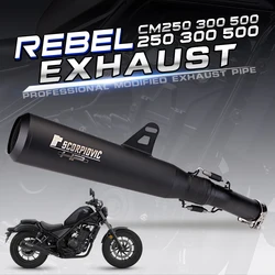 For HONDA Rebel 500 Motorcross Exhaust Escape Moto Mid Pipe Pitbike Motorcycle Muffler Slip-on Stainless Steel Modified Connect
