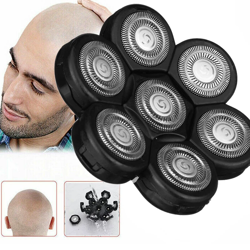 7 شفرات حلاقة استبدال رئيس 7D ماكينة حلاقة بشكل مستقل 7 القاطع العائمة شفرة ل أصلع الحلاقة الكهربائية الفولاذ المقاوم للصدأ شفرة فولاذية