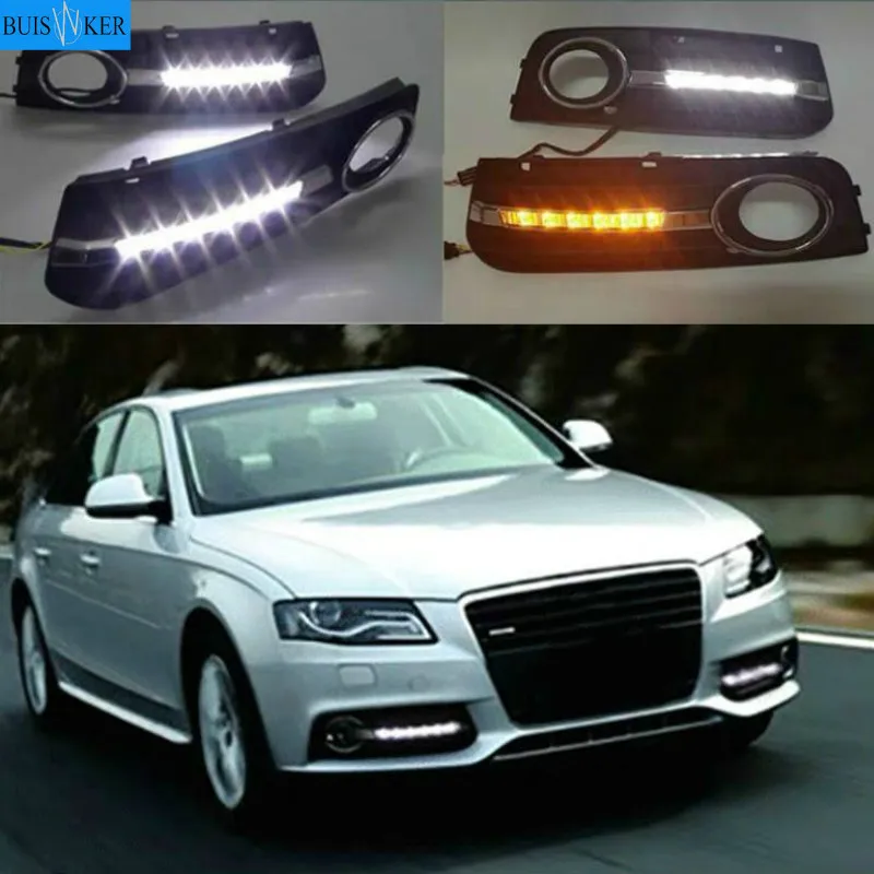 

1 Set For Audi A4 A4L B8 2009 2010 2011 2012 LED DRL Daytime Running Lights Daylight Fog Lamp cover hole