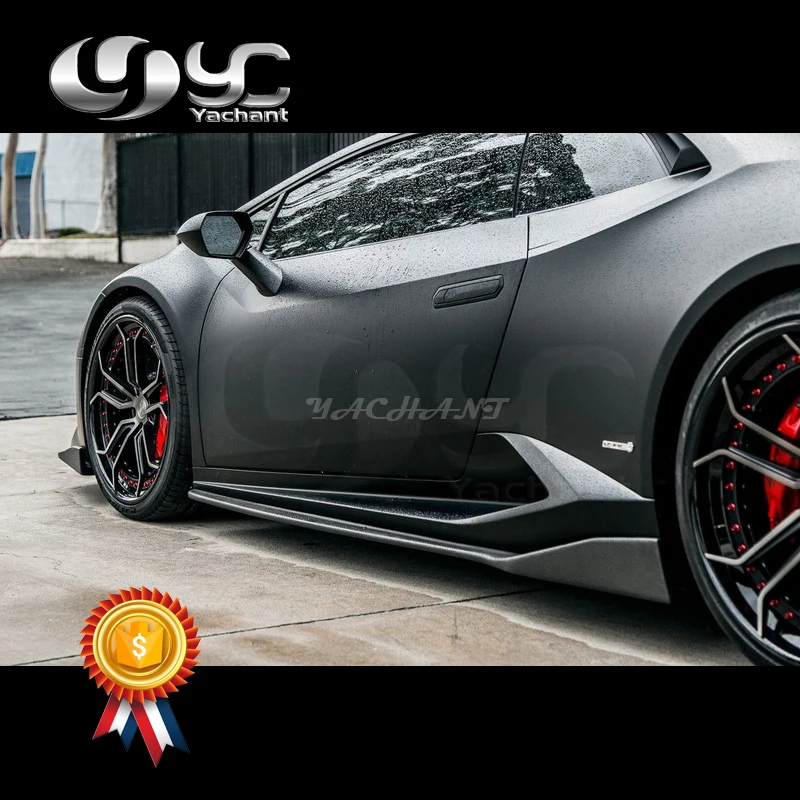 

Car-Styling Carbon Fiber Side Skirts Fit For 14-16 Huracan LP610 AGP Aeroform Style Side Skirts Extention Underboard