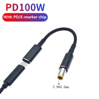 100W USB Type C Fast Charging Cable Cord for Lenovo Thinkpad T61 T60 T420 T430 USB-C to 7.9X5.5mm Laptop Power Adapter Connector