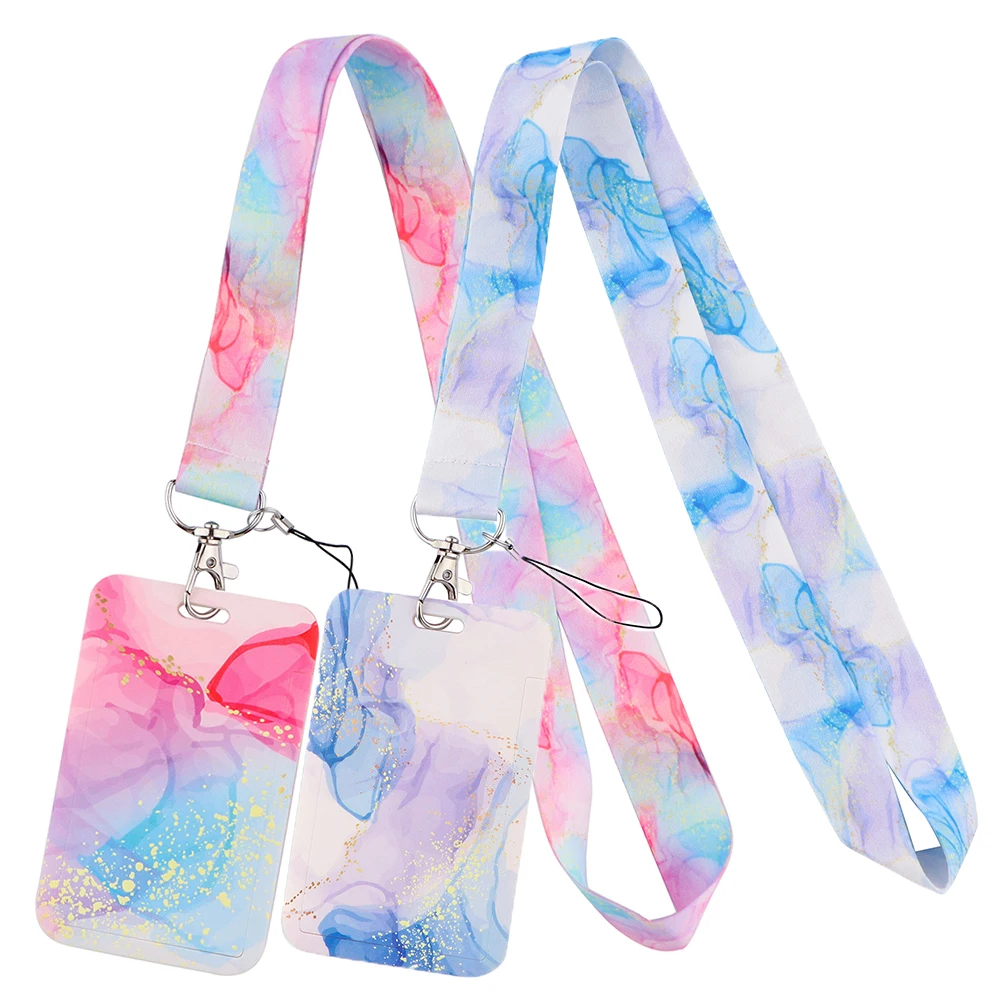 CB1140 Marble Printing Neck Strap Lanyards Keychain Holder ID Card Passport Hanging Rope Lariat Lanyard Gifts