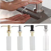 300ML Kitchen Sink Soap Dispenser Built-in Lotion Pump for Bathroom Liquid Soap Organizer Manually Pressing Stainless Steel