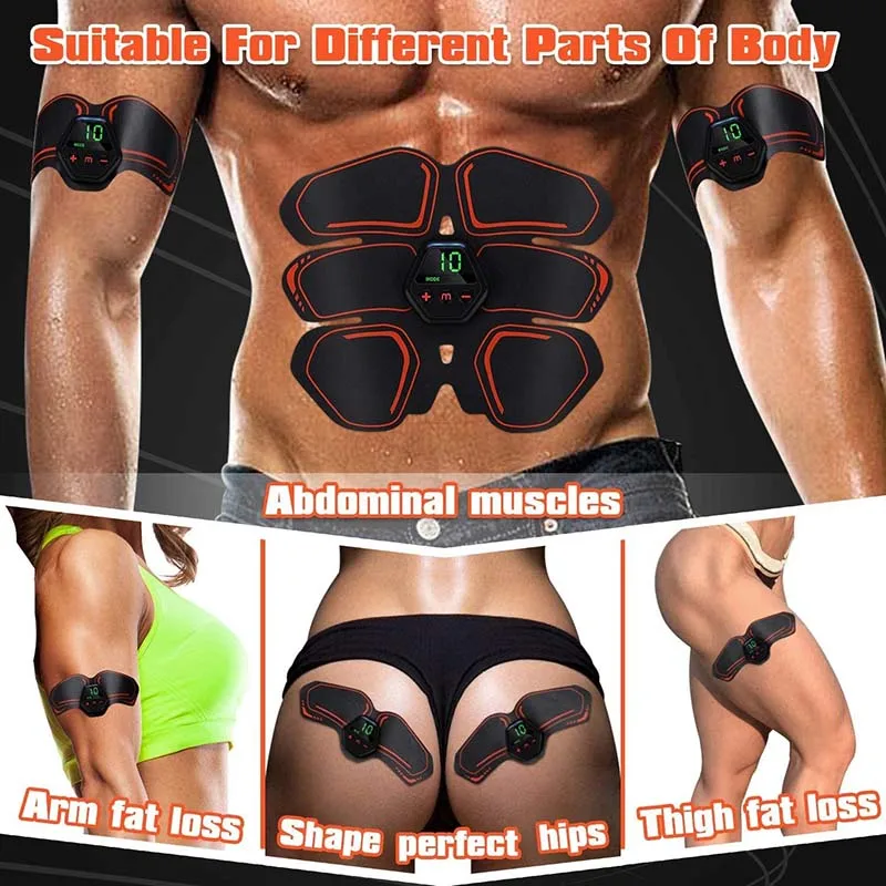 EMS Abdominal Muscle Stimulator ABS Trainer Toner USB Fitness Workout Machine Home Gym For Abdomen Arm Leg Training Men Women