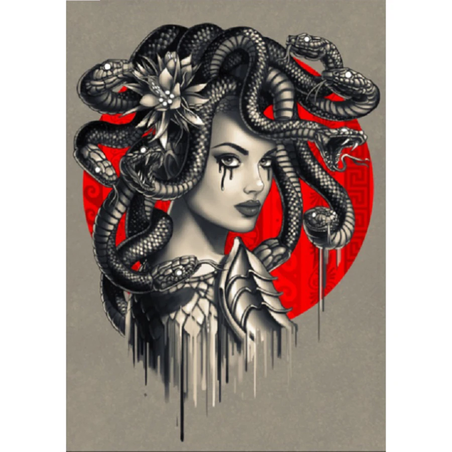 

5D DIY квадрат/изображение с круглыми алмазами, Медуза Алмазная Вышивка Узор Стразы бисером крестиком детский домашний декор