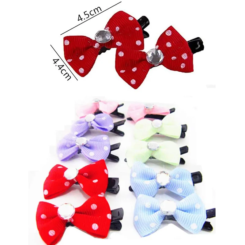 3pcs Dog Hair Bows Hair Clips Mini Bow Pet Dog Cat Hairpin Pet Grooming Hair Accessories (Random Color)