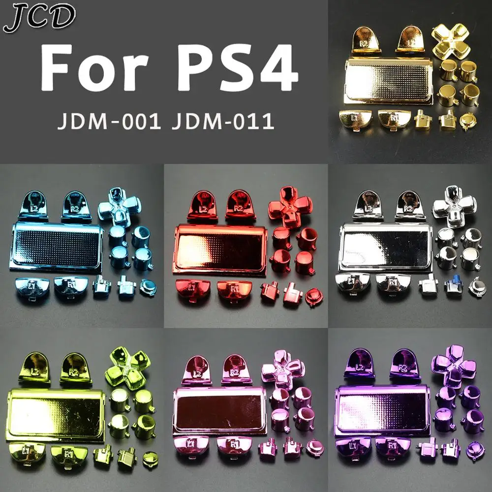 

JCD Chrome Wireless Controller Buttons Set Dpad R1 L1 R2 L2 Buttons Kit For Sony PS4 Old Version JDM-001