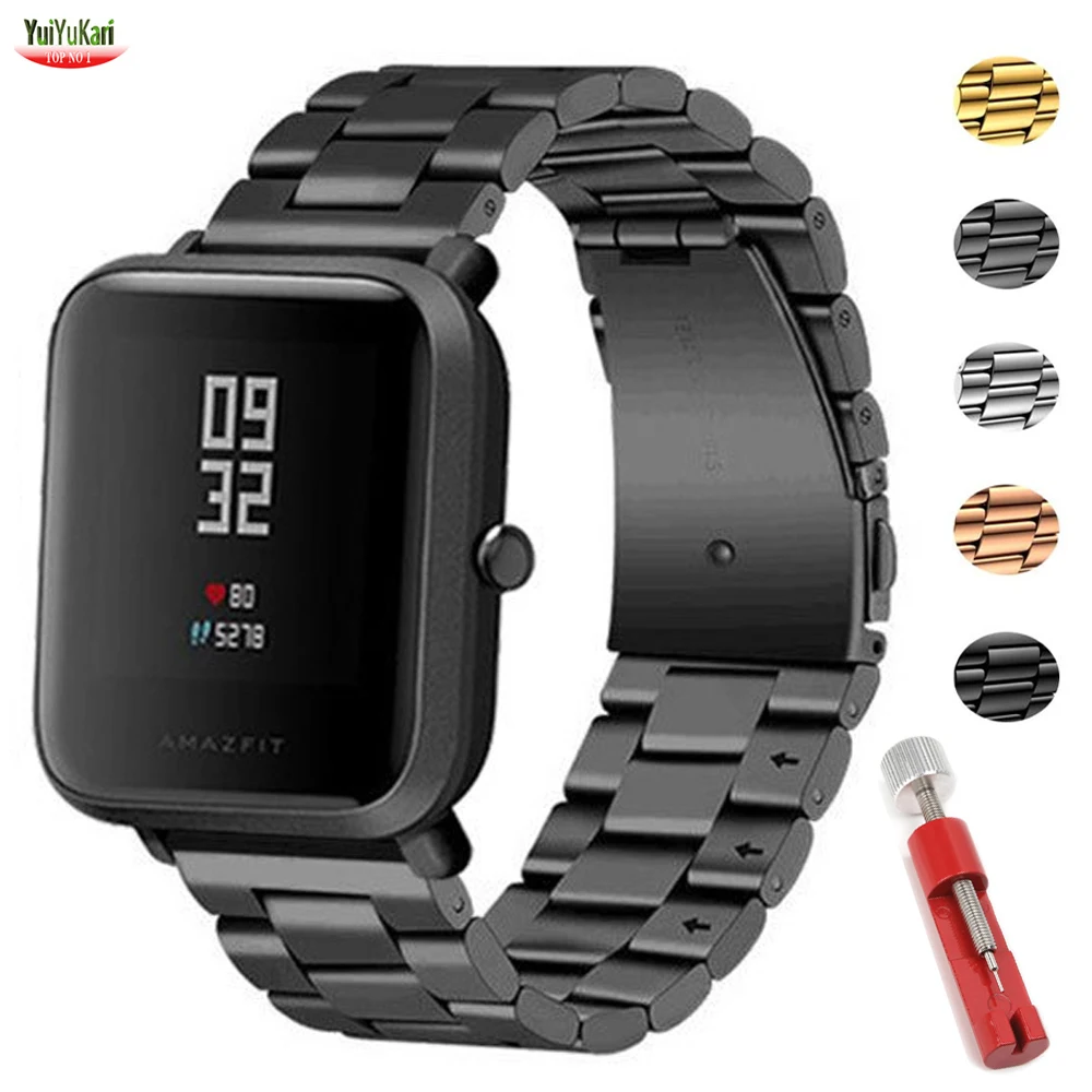 

Ремешок для часов Amazfit GTS/2/2e/GTS2 Mini/GTR 42 мм/47 мм/GTR2/2e/stratos 2/3, браслет для часов из нержавеющей стали Amazfit ремешок bip, 20 мм/22 мм