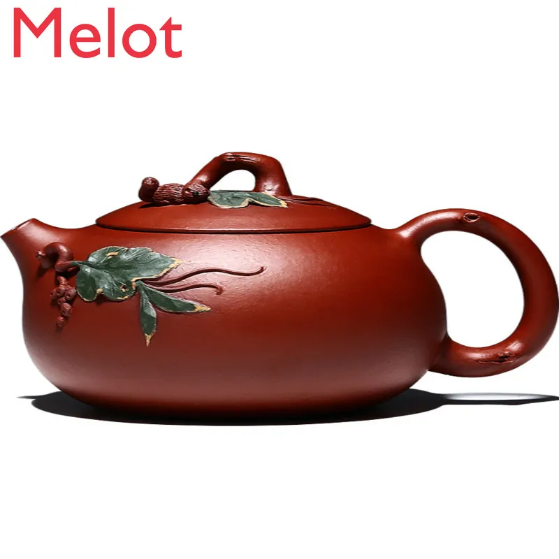 Yixing Purple Clay Teapot Red Robe Crude Ore Old Purple Clay Pure Handmade Teapot Tea Set Xi Shi Pot