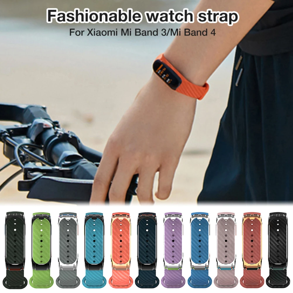 For Carbon Fiber Xiaomi Mi Band 4 3 Strap Color Wrist Strap Watchband For MiBand 4 Xiaomi Mi Band 3 Replacement Wristband Frugal