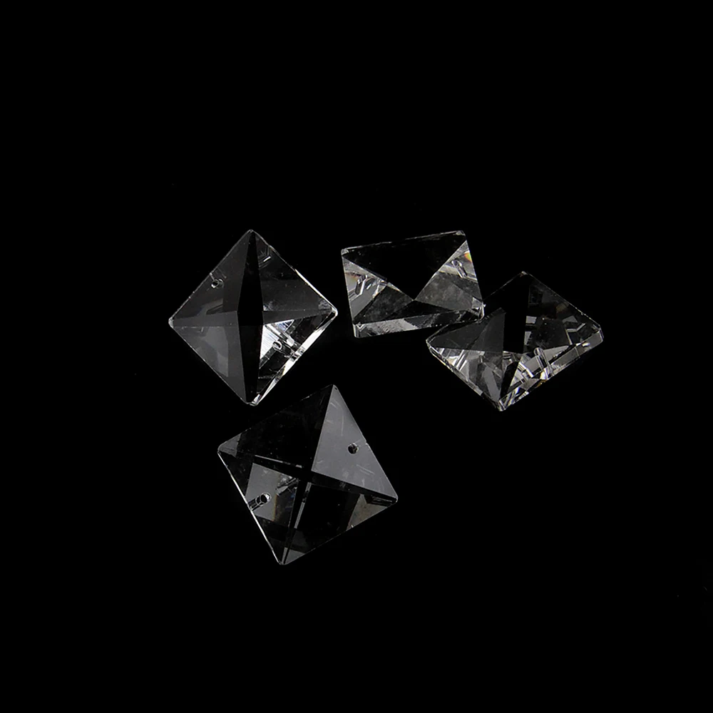 K9 Crystal Square Beads 14mm 16mm 18mm 20mm 24mm Glass Square Beads Chandelier Parts for Home Wedding Lighting Decoration