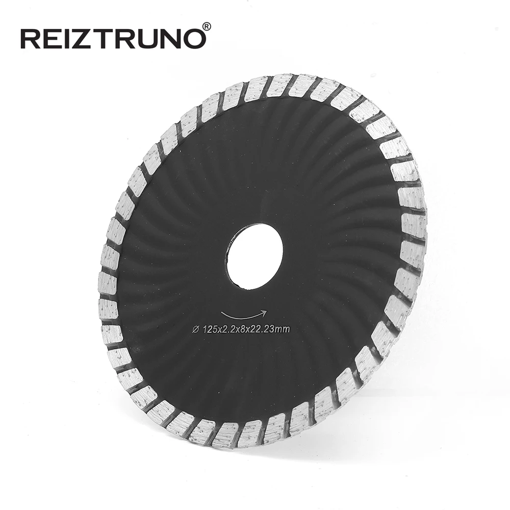 REIZTRUNO 5-นิ้ว Waved Turbo ใบมีดตัดเปียก/แห้งตัดสำหรับเครื่องบดคอนกรีตอิฐกระเบื้องหินอ่อนหินแกรนิตก่ออิฐ