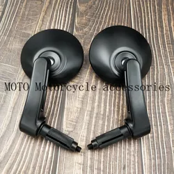 17mm Diameter Round Motorcycle Rear View Mirrors Handle Bar End Cafe Racer For Harley SPORTSTER 883 1200 XL X48 Street 750 Dyna