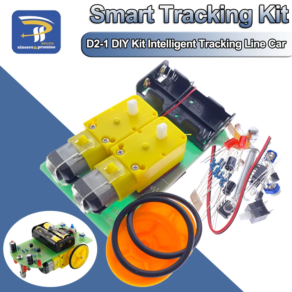 D2-1 DIY Kit Intelligent Tracking Line Smart Car Kit TT Motor Electronic DIY Kit Smart Patrol Automobile Parts DIY Electronic