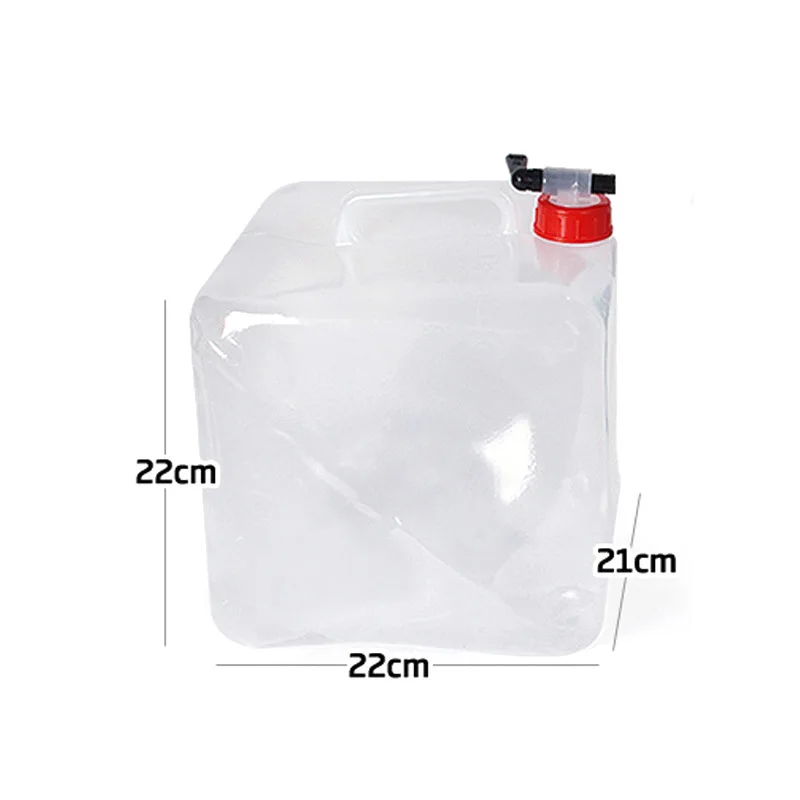 Outdoor folding drinking bucket 10L camping portable large-capacity car  kettle water tool four-corner  bag