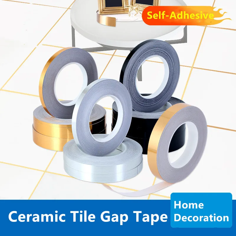 

50M Self Adhesive Ceramic Tile Gap Tape Floor Tile Beauty Seam Sticker Waterproof DIY Home Decoration Seam Line Golden Sticker