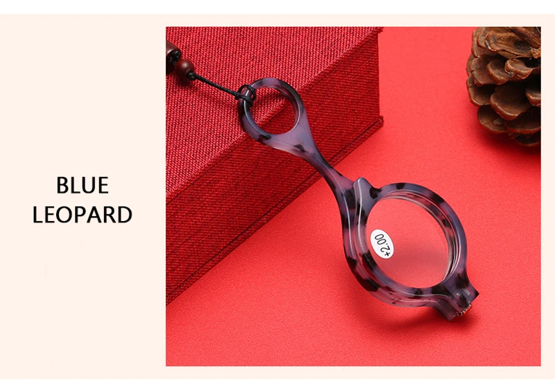 Faltbare Anhänger Lesebrille Lupe Tragbare Verhindern Verlust Runde/Katzen Augen Halskette Prebyopie Brille Senden Mit Kette – Detail 14