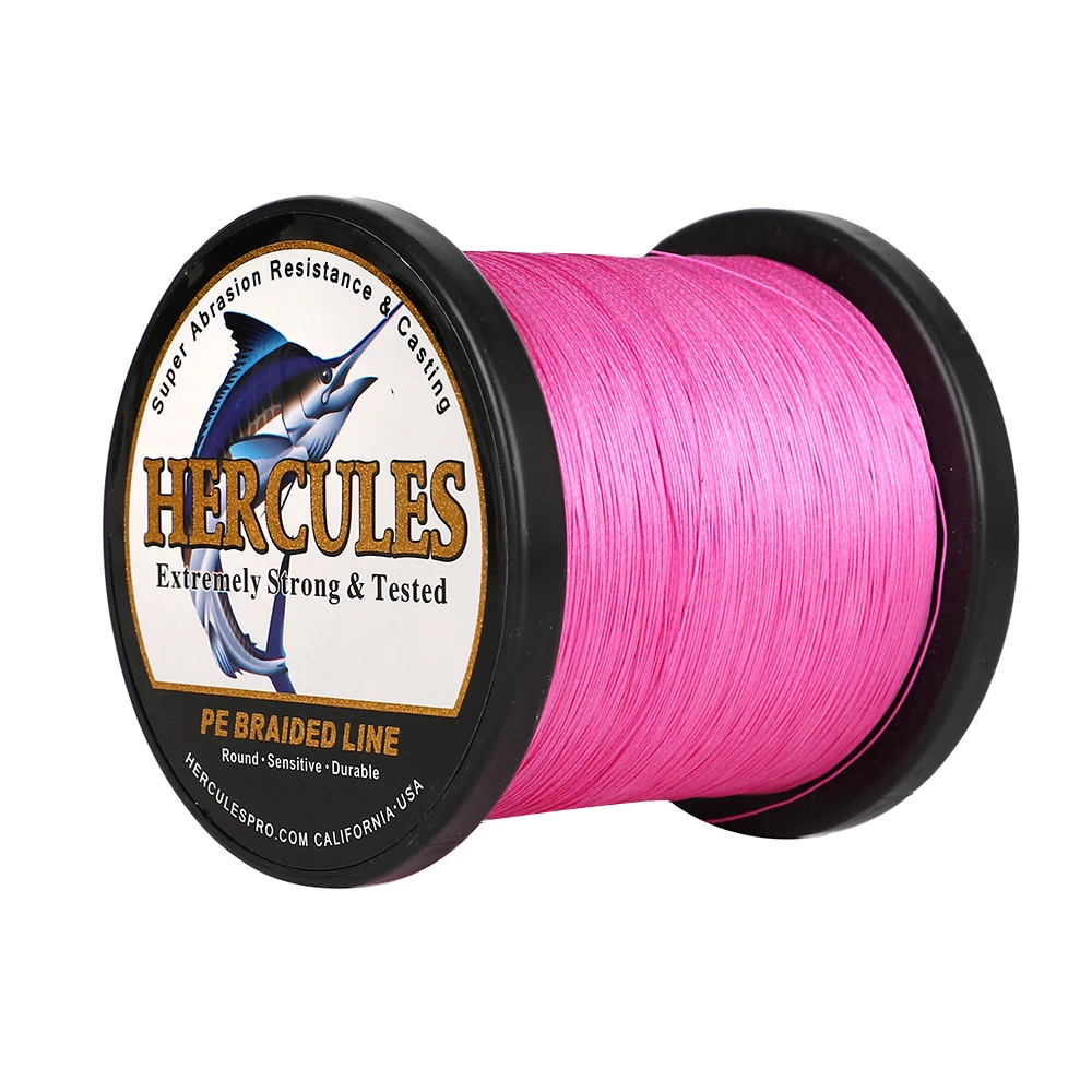 Línea Trenzada Hercules 4 Hebras Rosa – Multifilamento PE - imagen 3
