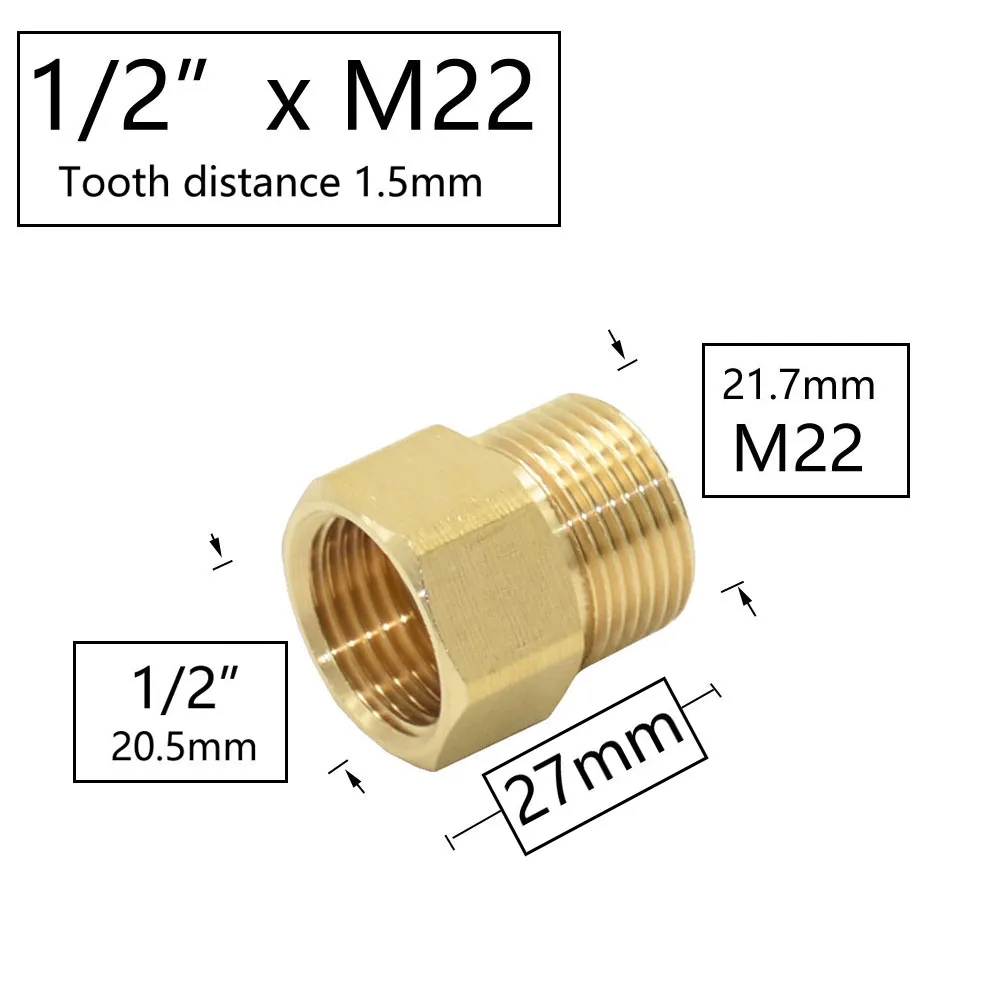 Conector de rosca de 1/2 pulgadas, acoplador reductor de extensión de reparación de tubería de latón, grifo burbujeador, accesorios de cobre, 1