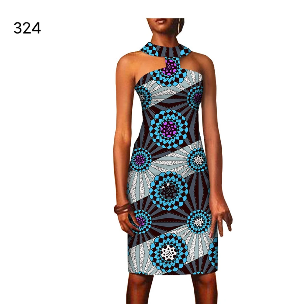 

Sexy Shoulder Off Floral Dress Women 2021 Summer African Dashiki Print Dress African Party Dresses African Clothes for Women
