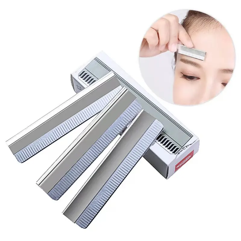 Recortador de cejas de acero inoxidable, cuchilla para Microblading, para maquillaje permanente, tatuaje, herramienta de belleza, 10 Uds./1 paquete