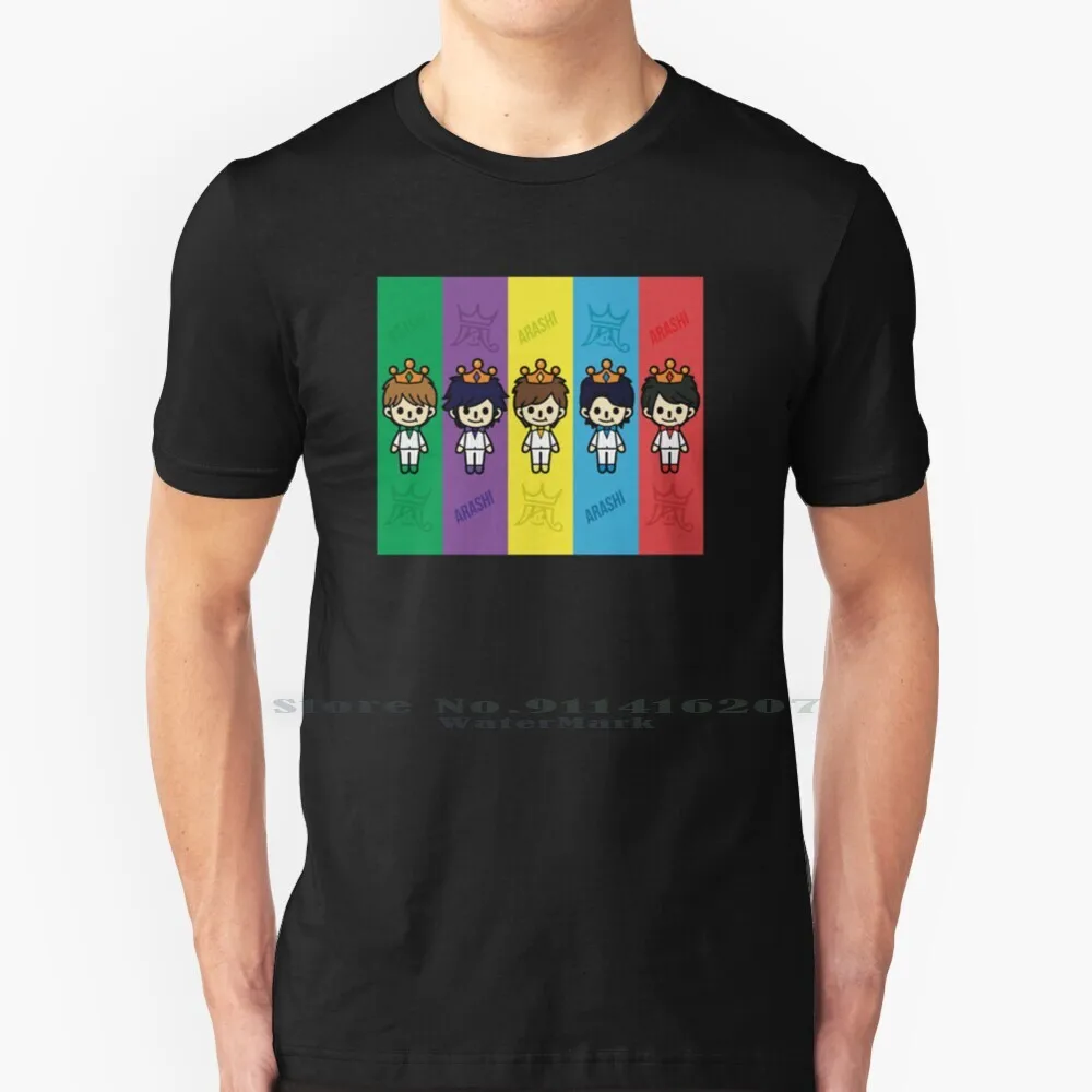 Arashi Amnos T Shirt Cotton 6XL Arashi Jpop Jgroup Japan Music Coloful Amnos Johnnys Aiba Masaki Matsujun Jun Matsumoto