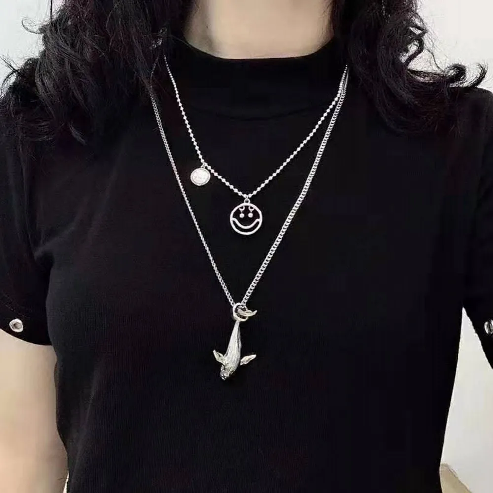 New 925 silver pendant 52 Hz whale pendant creative personality men and women necklace pendant s925 silver woman pendant image 3