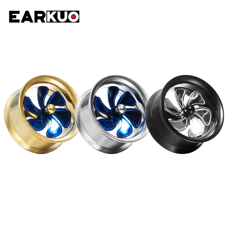 EARKUO Top Quality Stainless Steel Flower Fan Shape Ear Gauges Stretchers Expanders Body Piercing Jewelry Ear Tunnels Plugs 2PCS